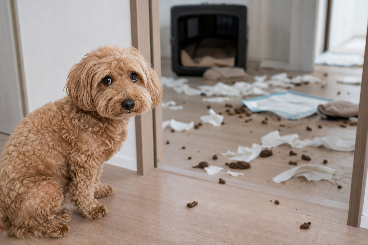 犬が留守番中にうんちまみれになる原因と対策|環境調整から行動管理まで完全ガイド