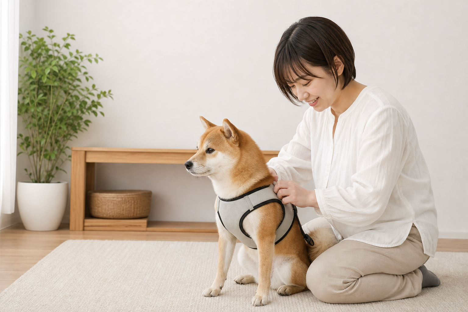 犬がハーネスを嫌がる理由と段階的な慣らし方|装着のコツと選び方