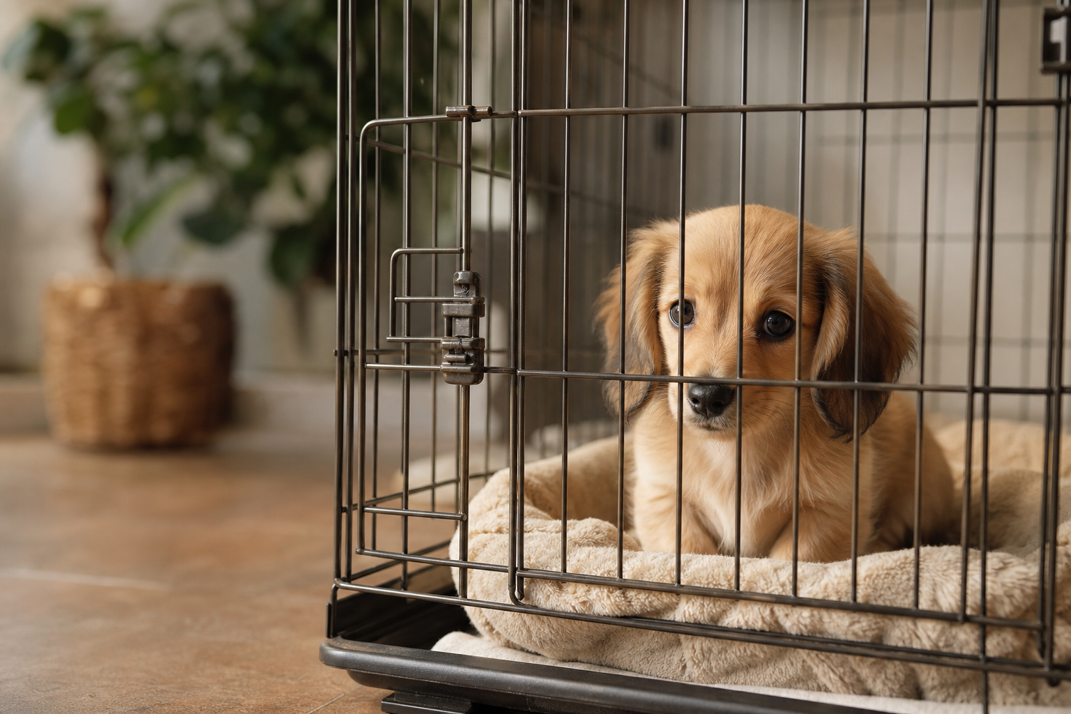 子犬をケージに入れっぱなしにしていいのか｜推奨される時間と管理方法