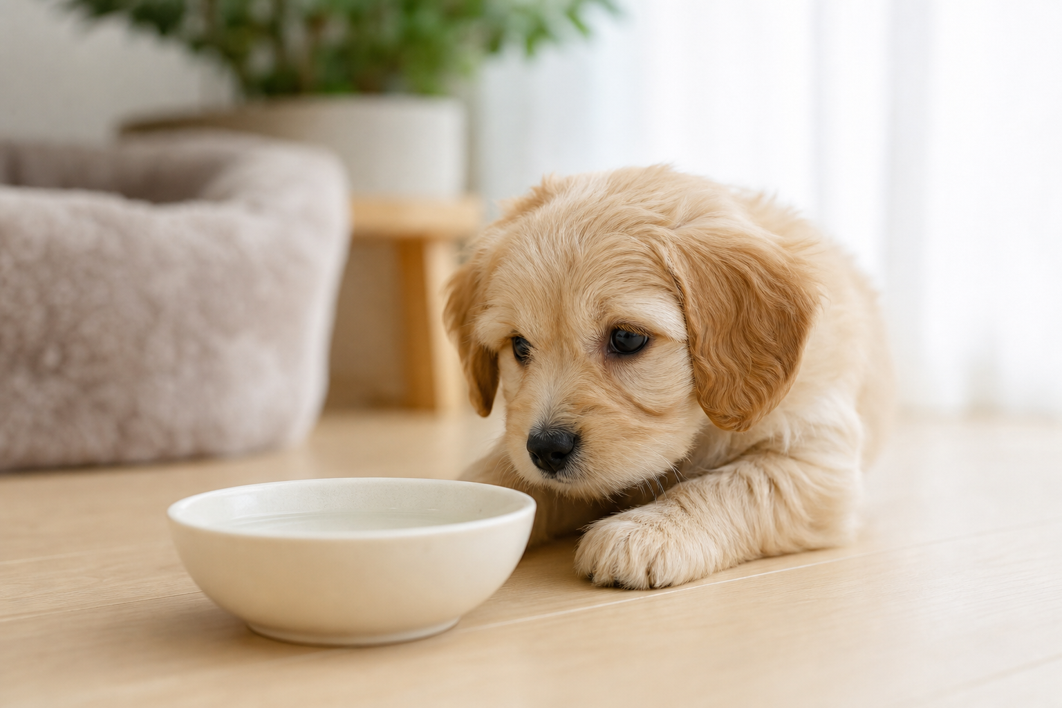 子犬が初日に水を飲まない理由と対策｜環境の変化から脱水まで