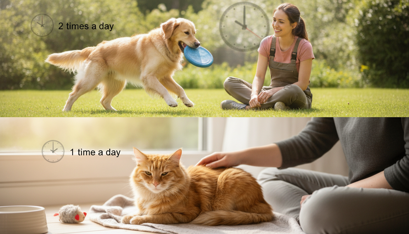 ペットシッターの頻度は「犬は1日2回、猫は1日1回」が基本的な目安