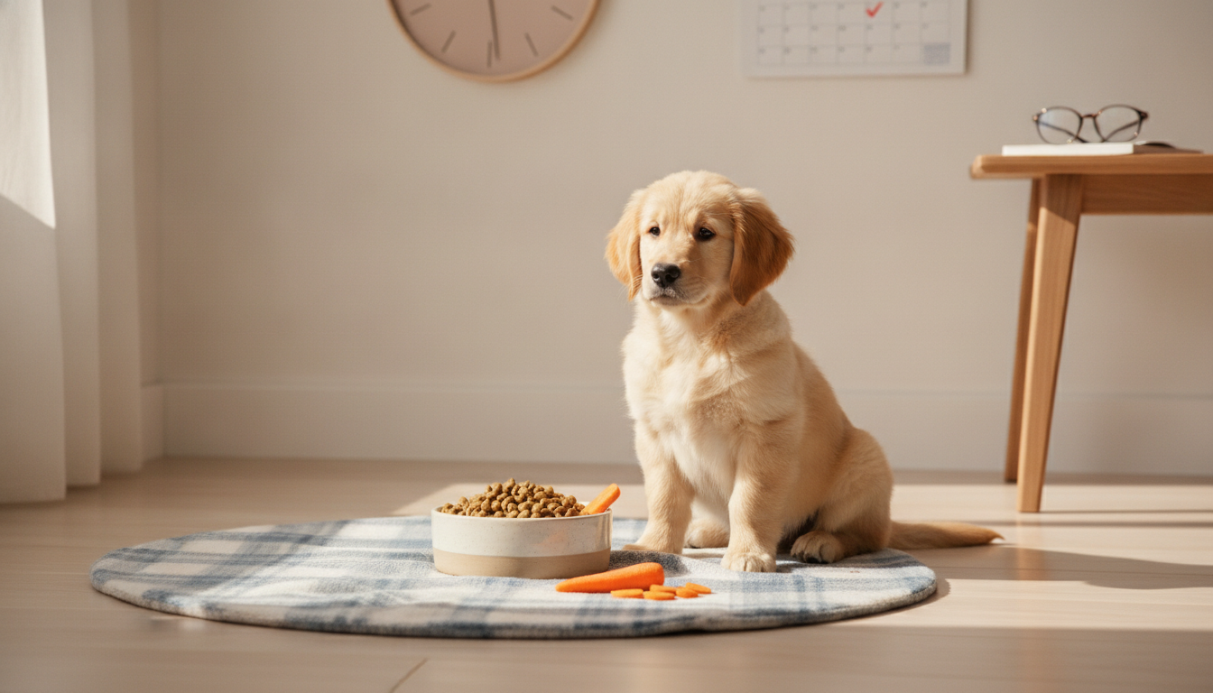 子犬の朝ごはんは7〜8時台が基本目安