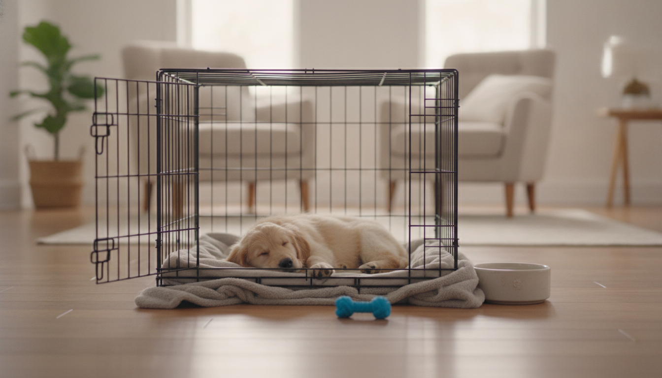子犬をケージに入れっぱなしにしていいのか